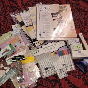 Assorted Pink and Pastel Scrapbook Complete Kit. Over 1000 Different Pieces!